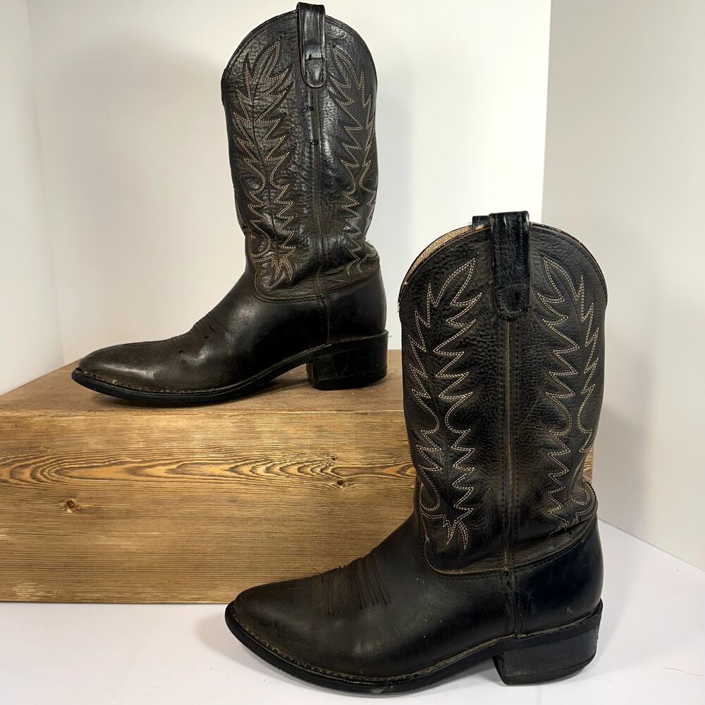 Double H Leather Cowboy Boots Mens 9.5 Western Oil Chemical Resistant Rodeo Work